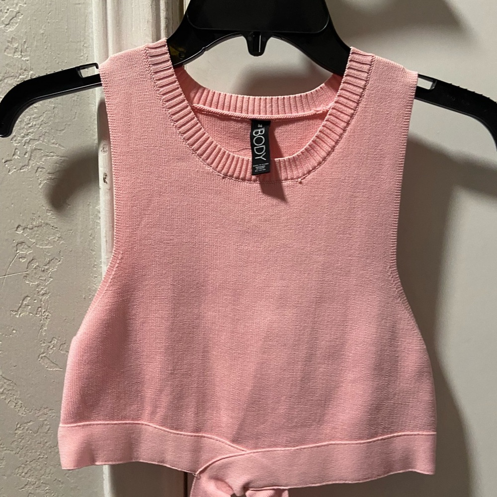 Pink Sleeveless Crop Top